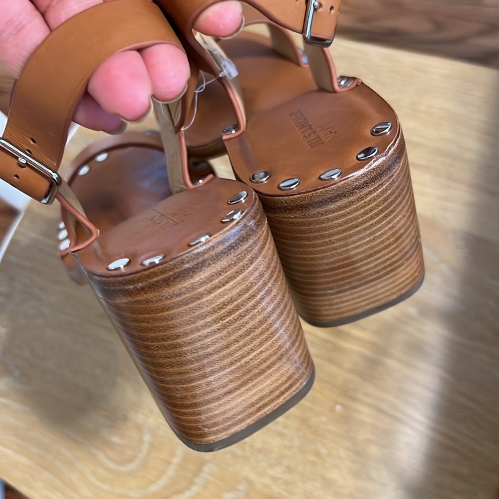 Jil Sander Tan Leather Studded Sandals size 36.5 or 6.5 New - Picture 4 of 10